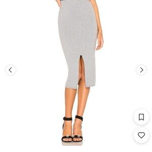 Free People Gray Ribbed Knit Scarf